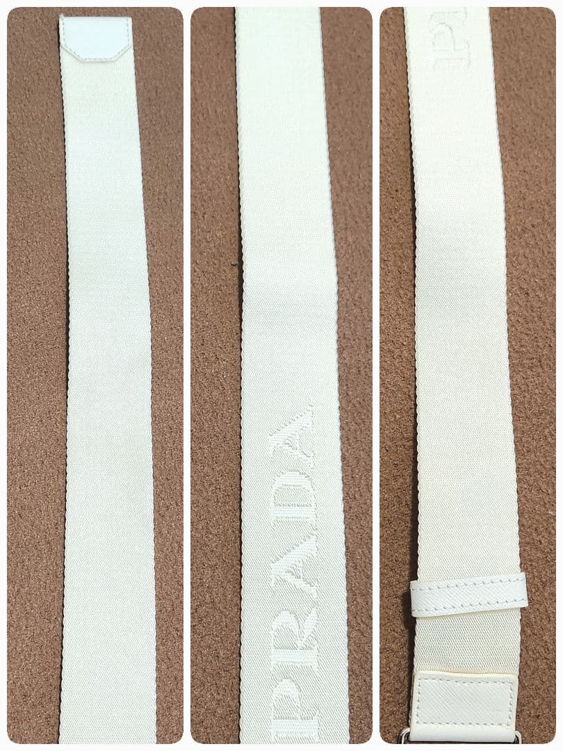 ほぼ未使用 ロゴバックル ガチャベルト ナイロン サフィアーノ PRADA