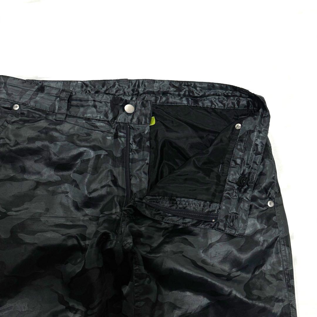 良好 フラットゴルフ 中綿ストレートパンツ 黒迷彩 防寒限定ゴルフ用 保温 軽量