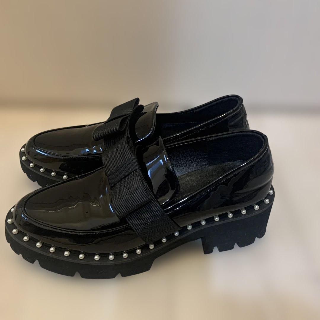 Akiron x Donoban パールリボンローファー