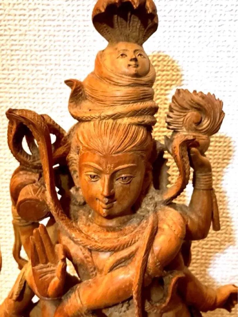 シヴァ　ダンス　木彫　置物　ヒンドゥー　仏像