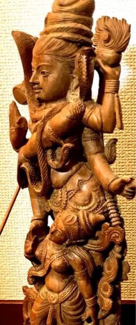 シヴァ　ダンス　木彫　置物　ヒンドゥー　仏像