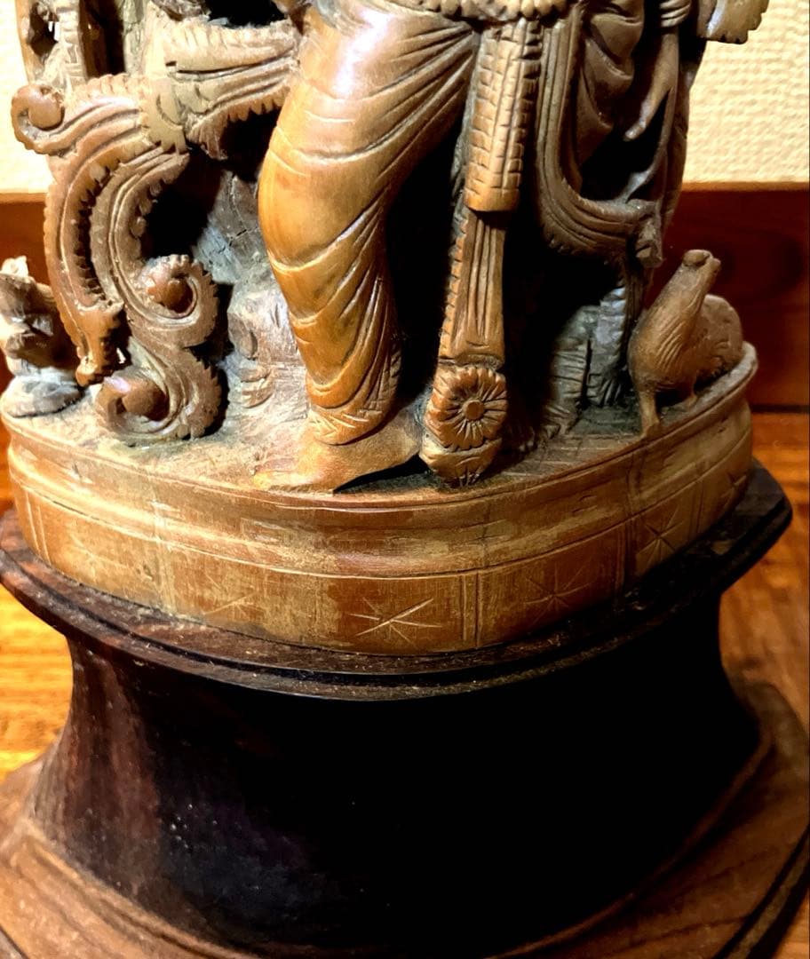 シヴァ　ダンス　木彫　置物　ヒンドゥー　仏像