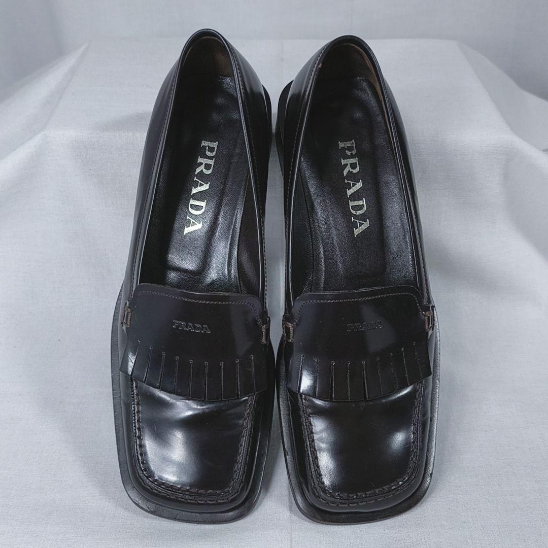 PRADA プラダ スクウェアトゥ キルトデザイン パンプス