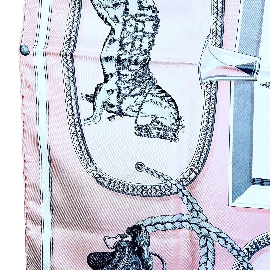 美品✨　エルメス　グランアパラ シルクスカーフ　カレ90 ピンク
