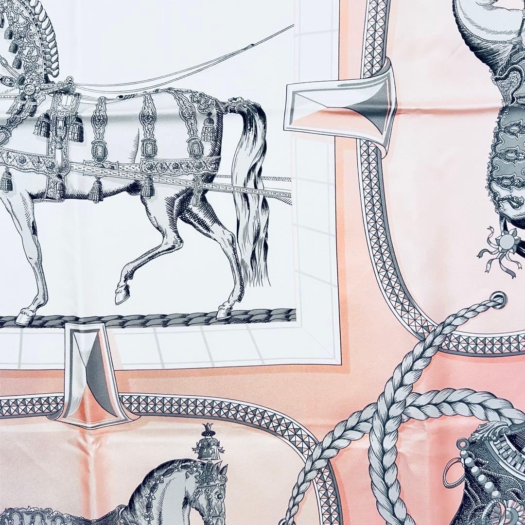 美品✨　エルメス　グランアパラ シルクスカーフ　カレ90 ピンク