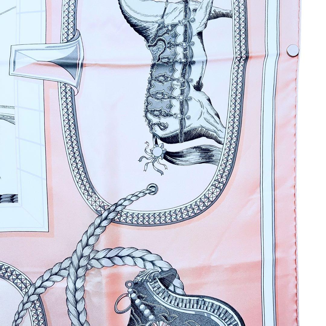 美品✨　エルメス　グランアパラ シルクスカーフ　カレ90 ピンク