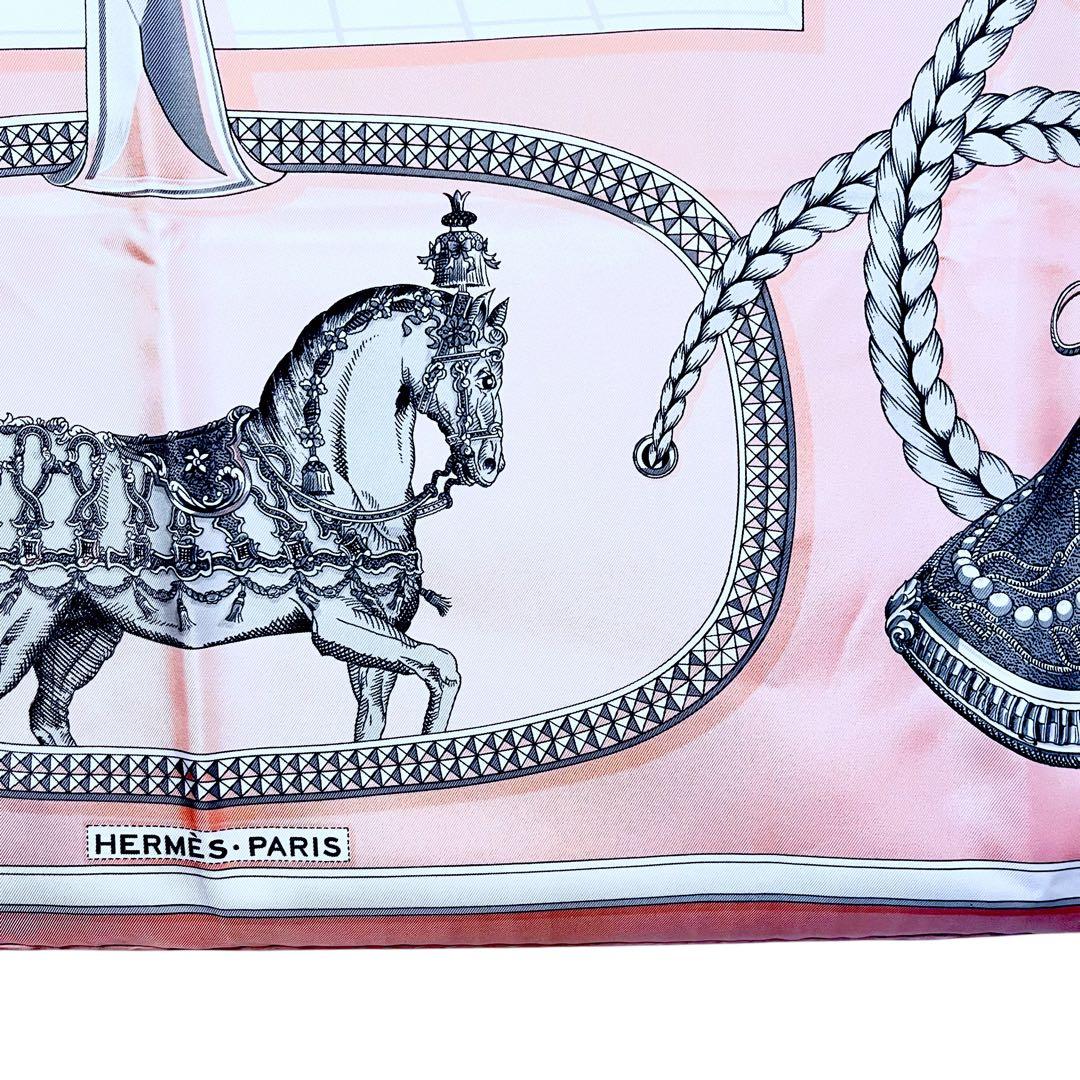 美品✨　エルメス　グランアパラ シルクスカーフ　カレ90 ピンク