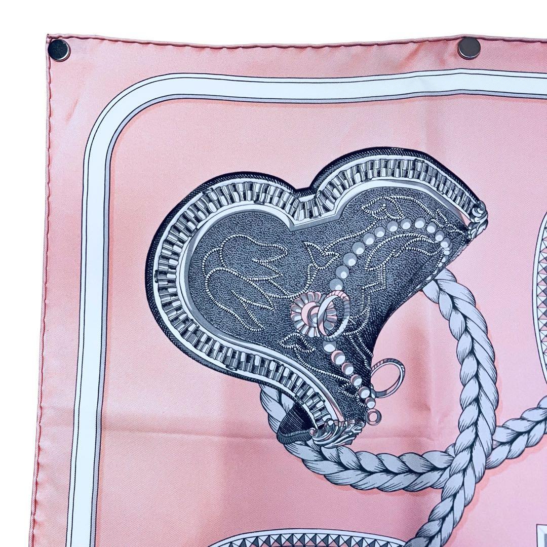 美品✨　エルメス　グランアパラ シルクスカーフ　カレ90 ピンク