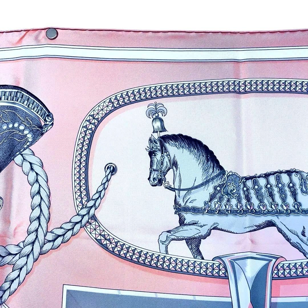 美品✨　エルメス　グランアパラ シルクスカーフ　カレ90 ピンク