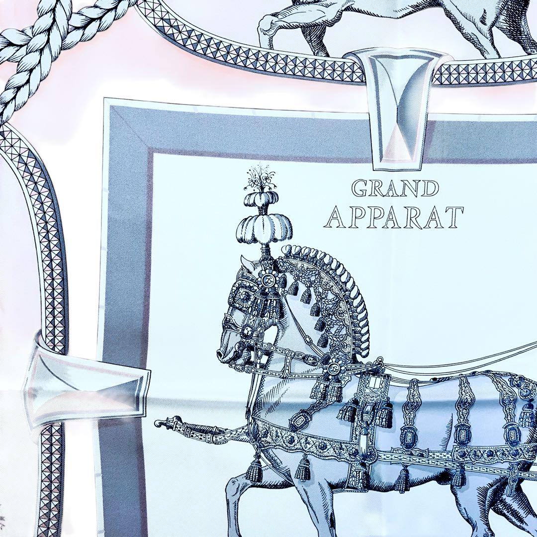 美品✨　エルメス　グランアパラ シルクスカーフ　カレ90 ピンク