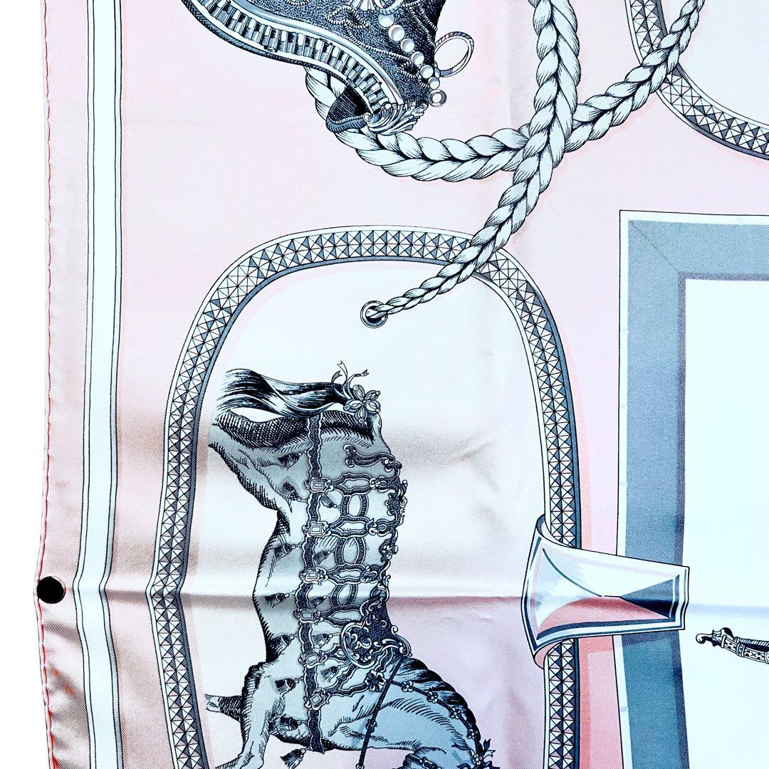 美品✨　エルメス　グランアパラ シルクスカーフ　カレ90 ピンク