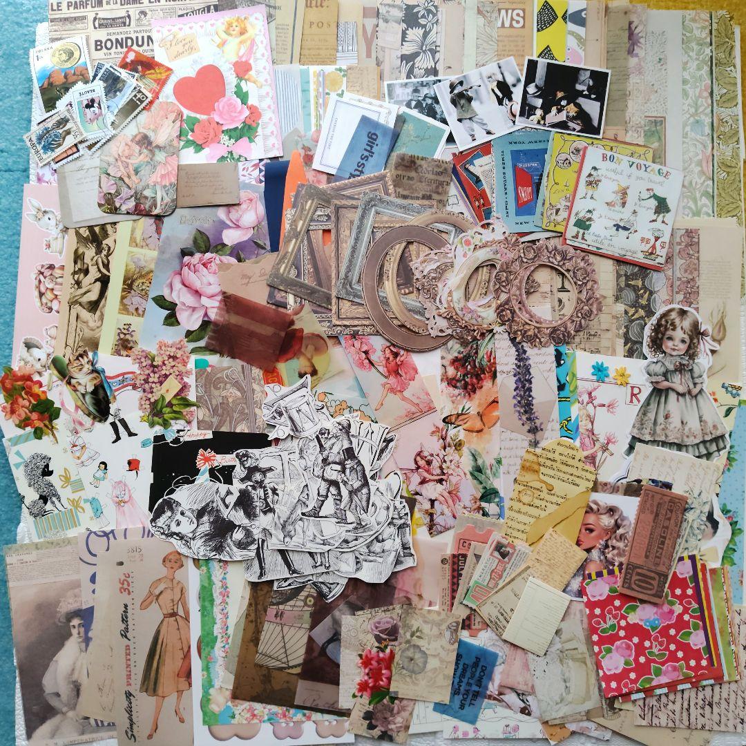 コラージュ素材 紙もの 大量 350枚 まとめ売り おすそ分け Bセット