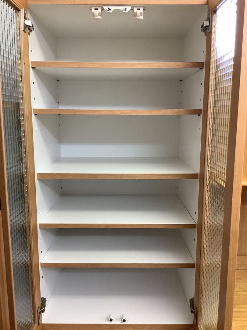 送料込み】ウッドカントリー 無垢材 スリム食器棚 ハイタイプ