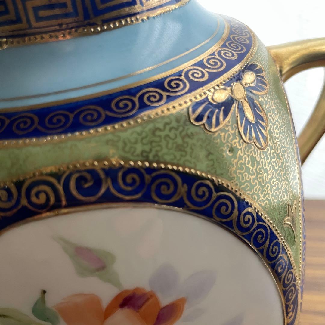 も*ー様 オールドノリタケ　蓋付き飾り壺