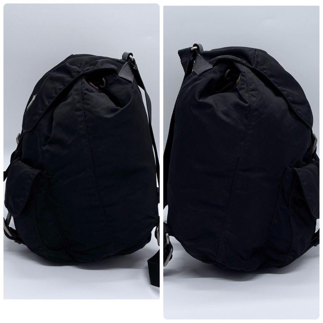 PRADA プラダ リュックサック ナイロン 三角ロゴ 黒 レディース