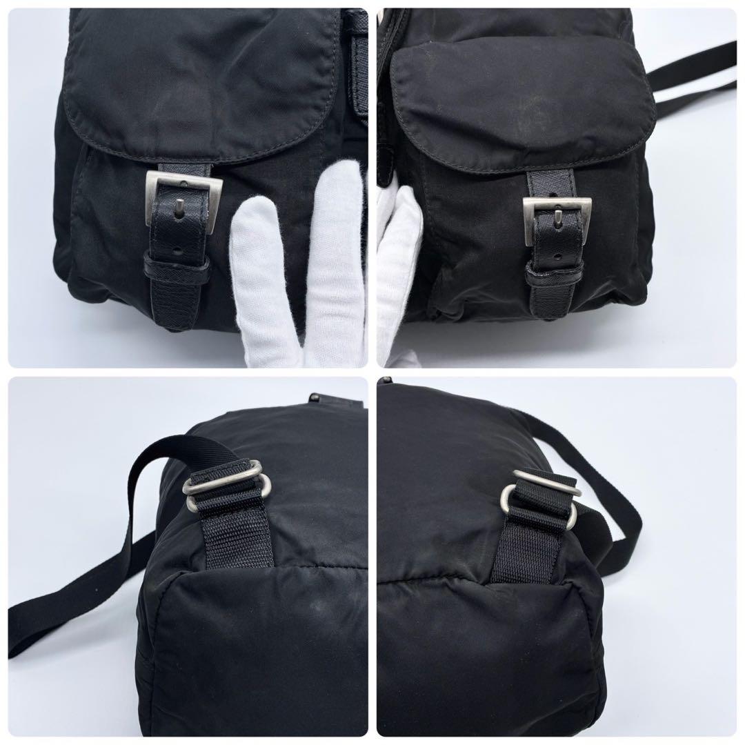 PRADA プラダ リュックサック ナイロン 三角ロゴ 黒 レディース