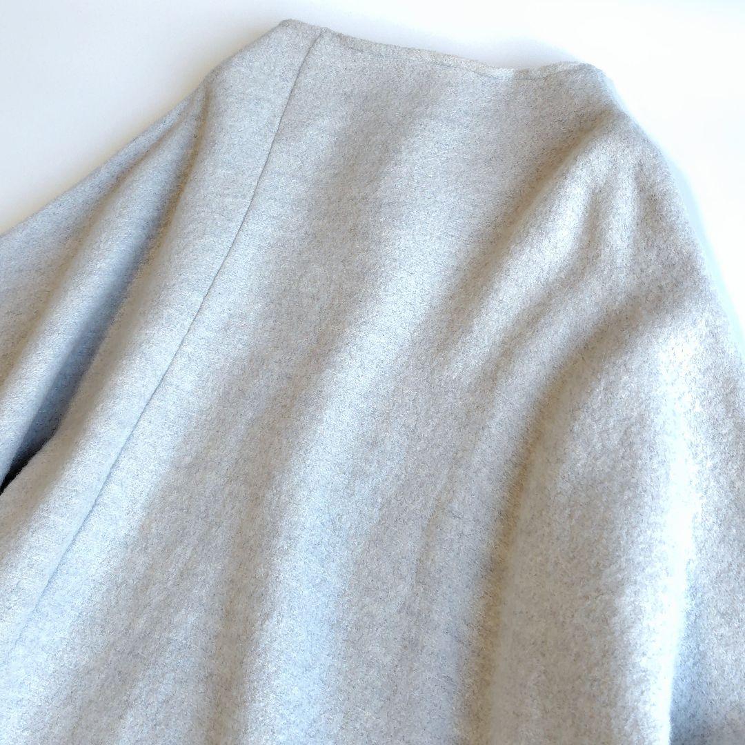 近年モデル 芽風 センソユニコ アシンメトリーロングコート ライトグレー 38