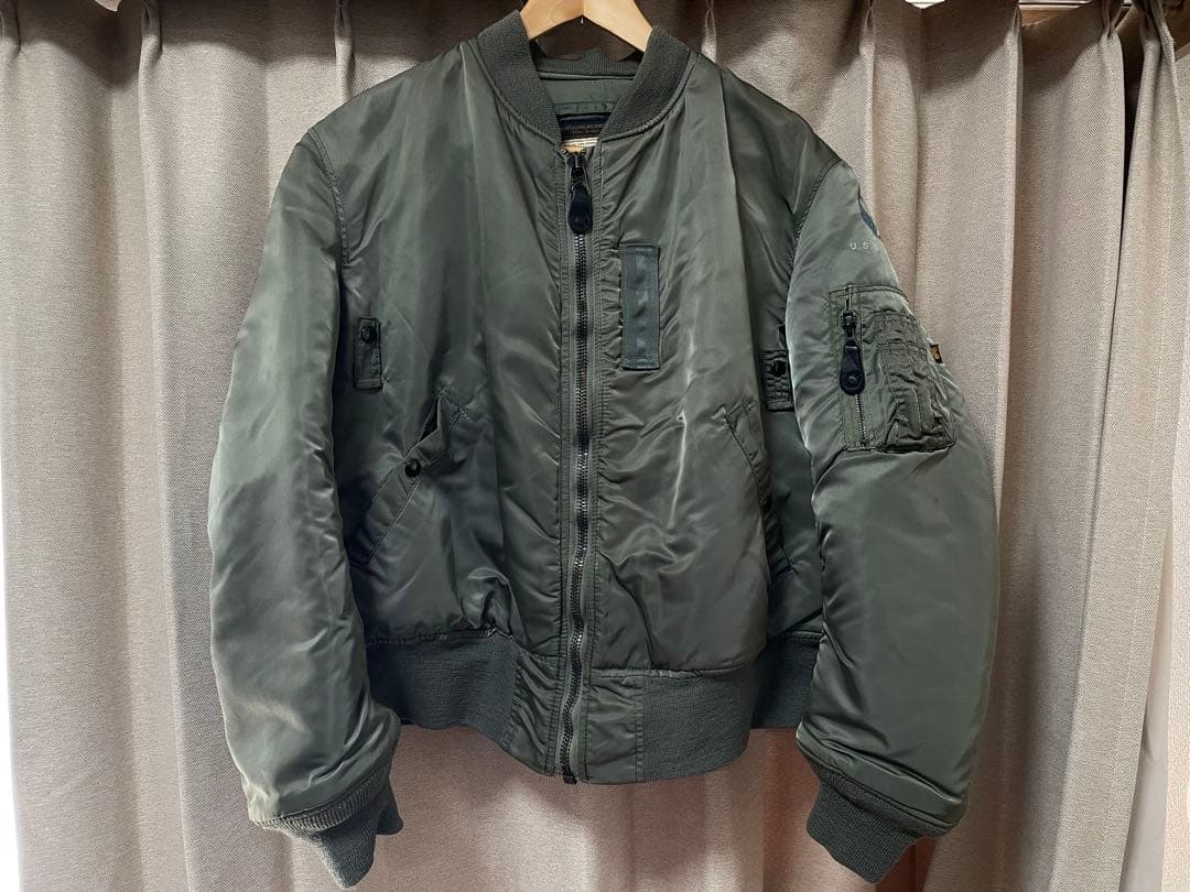 50s復刻 USA製 ALPHA B-15C MOD カーキ　L