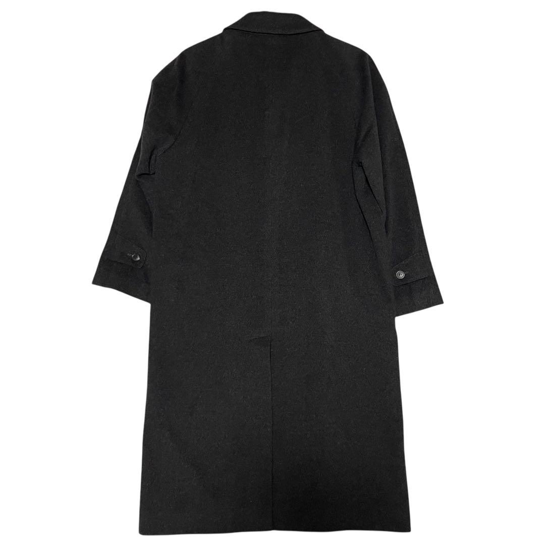 【カシミヤ100%×イタリア製生地】マキシ丈比翼チェスターコート チャコール L