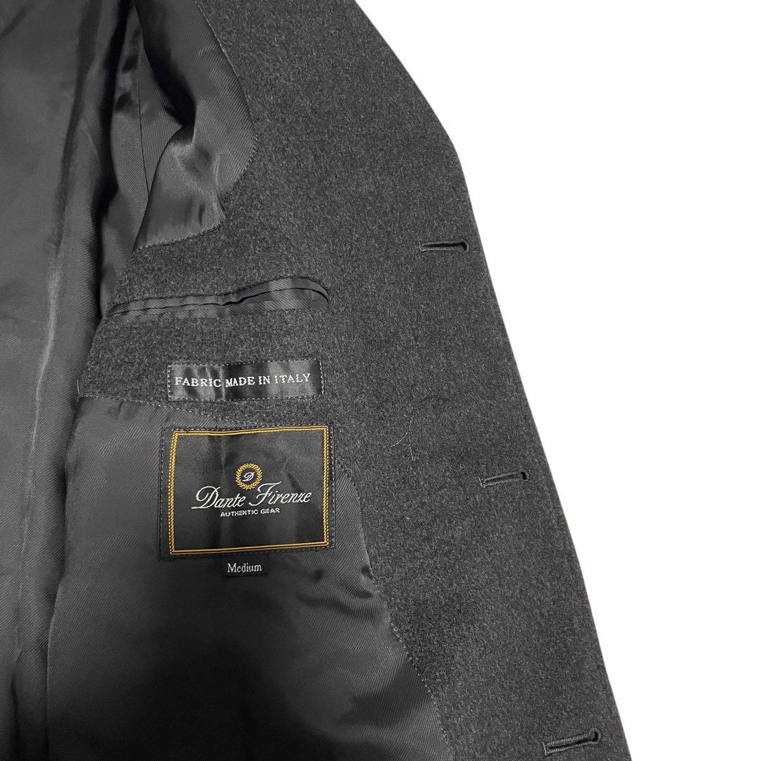 【カシミヤ100%×イタリア製生地】マキシ丈比翼チェスターコート チャコール L