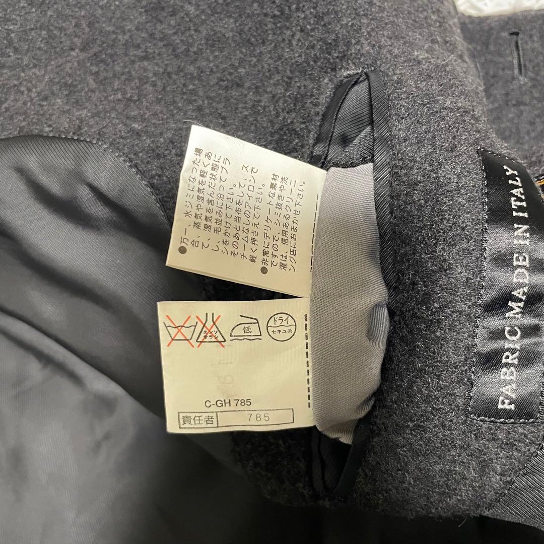 【カシミヤ100%×イタリア製生地】マキシ丈比翼チェスターコート チャコール L