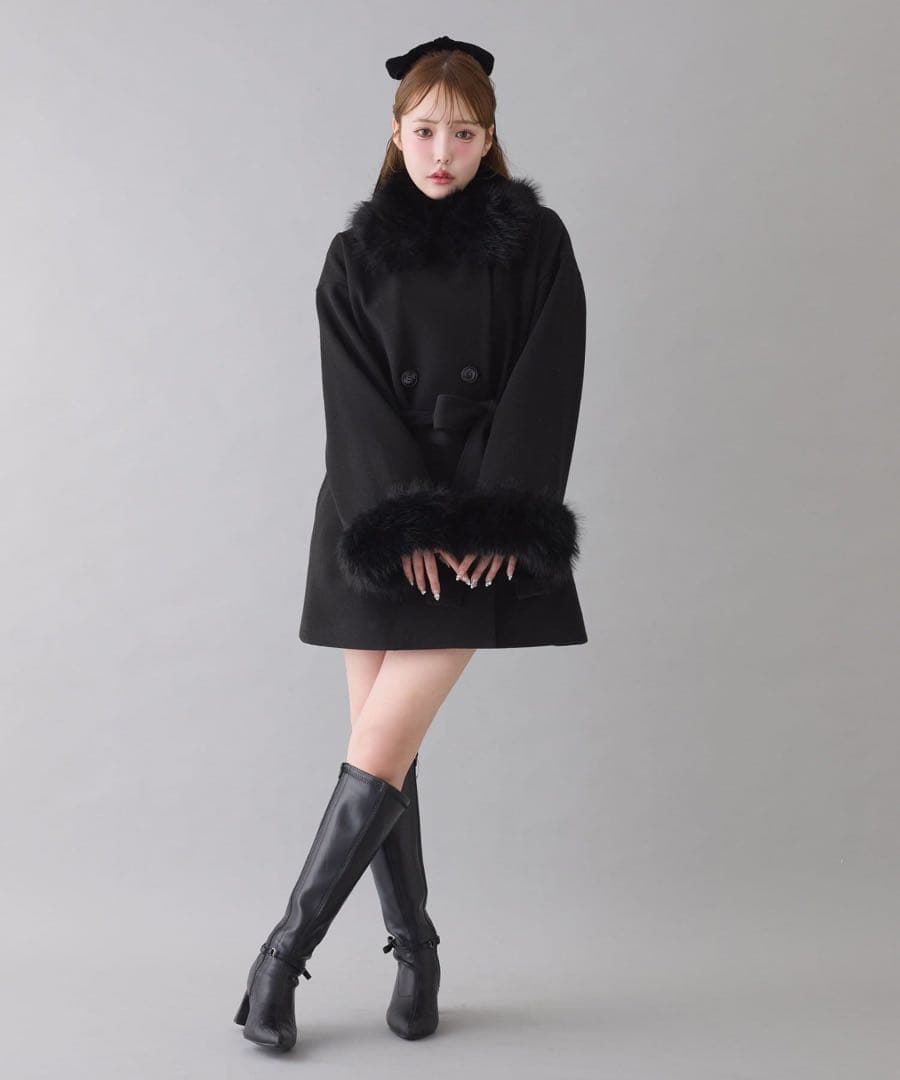 即購入OK】NICE CLAUP ファーコート 黒 M 3WAY 美品 完売品 - メルカリ