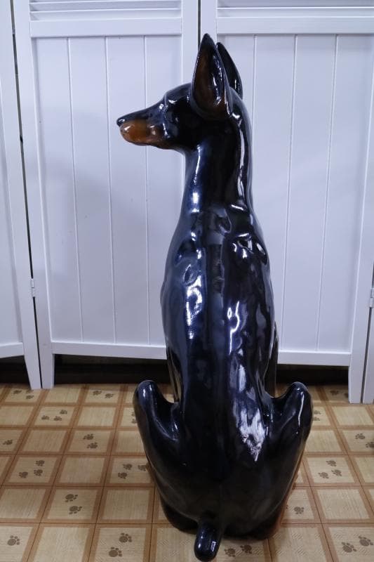 \"飼い主さん\"募集中【犬】ドーベルマン置物】大型犬