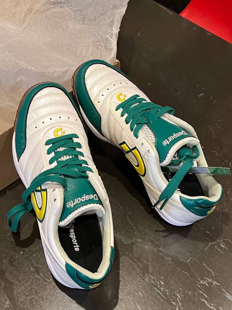 desporte フットサルシューズ ホワイト/グリーンテッサライト ID2