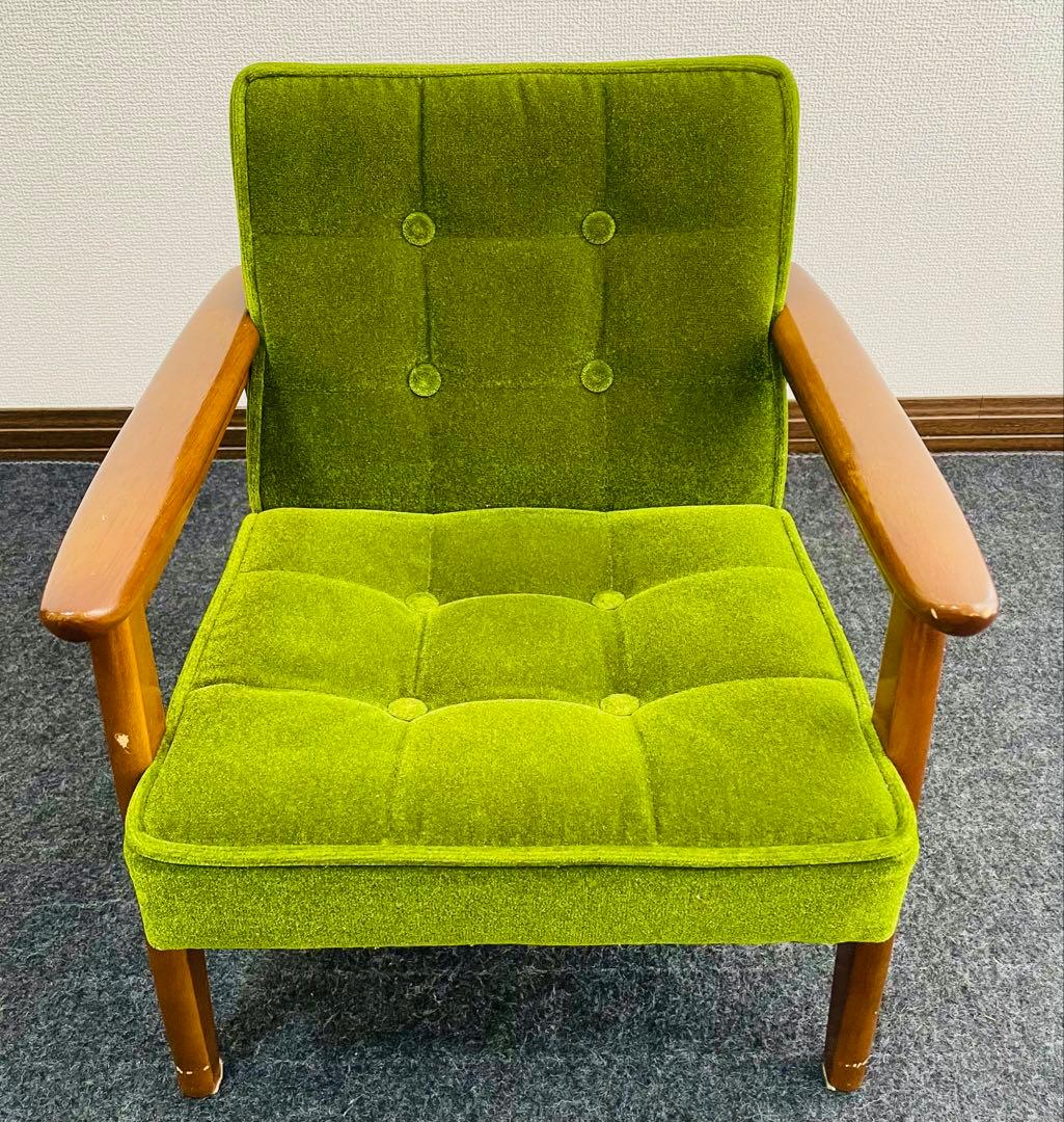 【最終値下げ】カリモク60 Kチェアミニ モケットグリーン　子供用