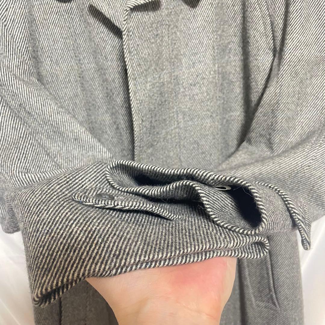 Burberry ステンカラー　コート　ヘリンボーン　グレー　カシミヤ混