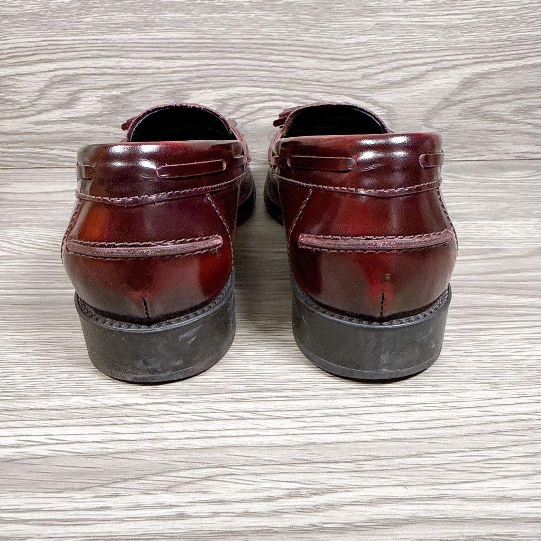 美品 トッズ タッセルローファー フリンジ バーガンディ 36 本革