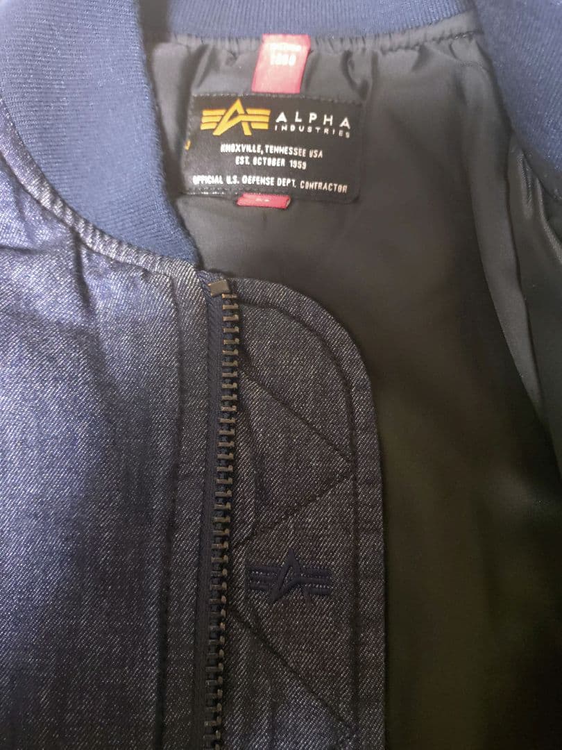 【美品】【XLサイズ】【アルファ 】【カイハラ】【MA-1】ワシデニム　コラボ