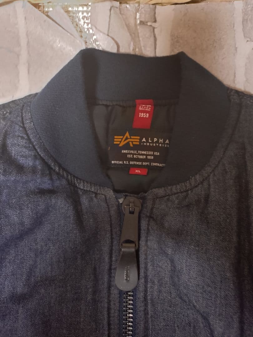 【美品】【XLサイズ】【アルファ 】【カイハラ】【MA-1】ワシデニム　コラボ
