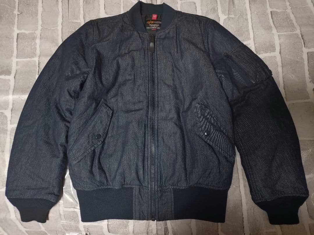 【美品】【XLサイズ】【アルファ 】【カイハラ】【MA-1】ワシデニム　コラボ