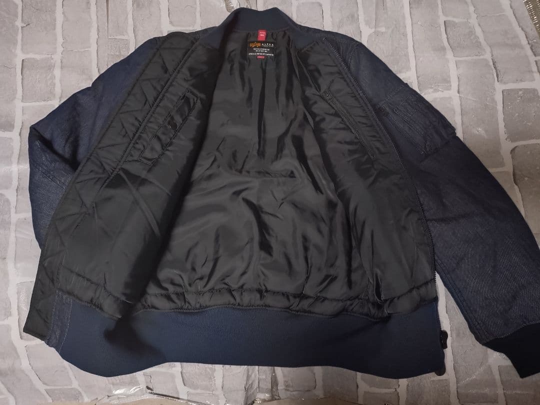 【美品】【XLサイズ】【アルファ 】【カイハラ】【MA-1】ワシデニム　コラボ