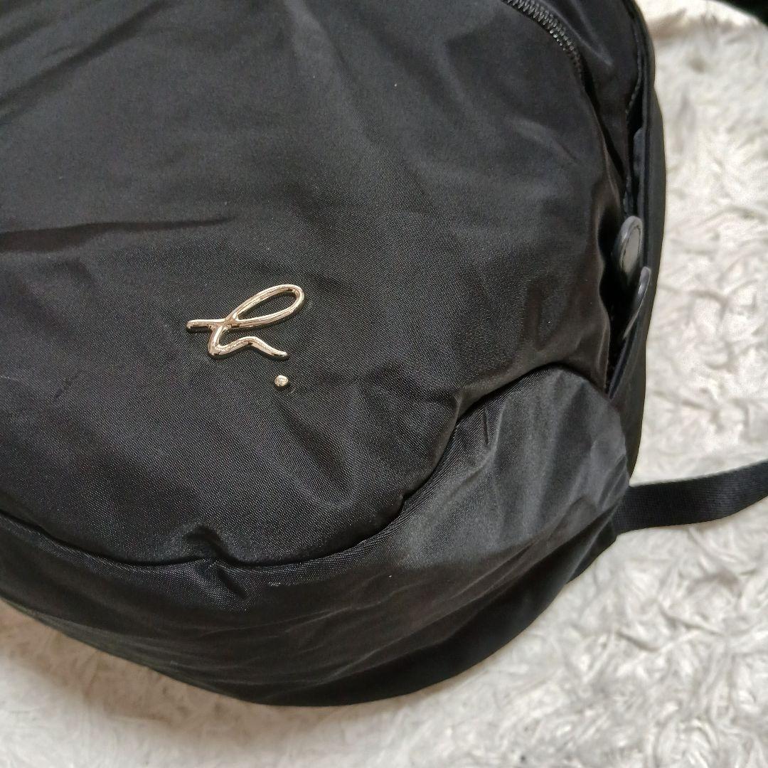 【agnes b.】bロゴ　ナイロン　バックパック　リュックサック　ブラック