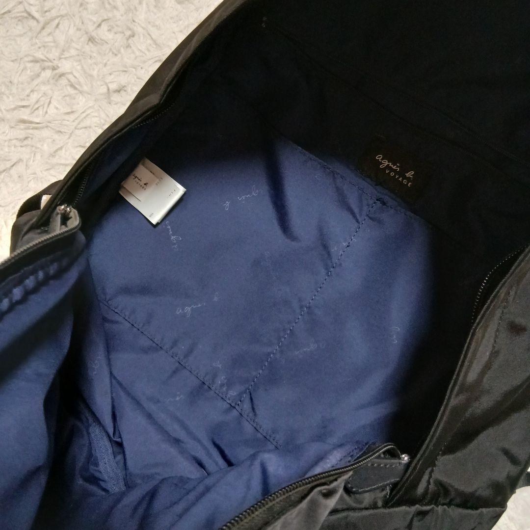 【agnes b.】bロゴ　ナイロン　バックパック　リュックサック　ブラック