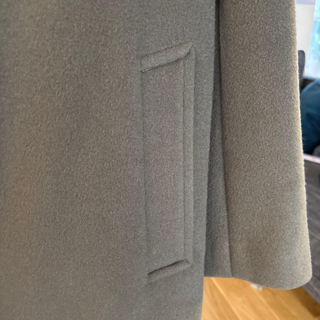 AURALEE オリーブ ウールステンカラーコート共布ベルト付き美品