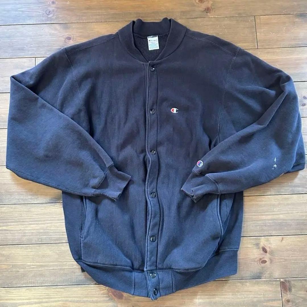 90年代 チャンピオン リバースウィーブ スナップカーディガン USA製 黒