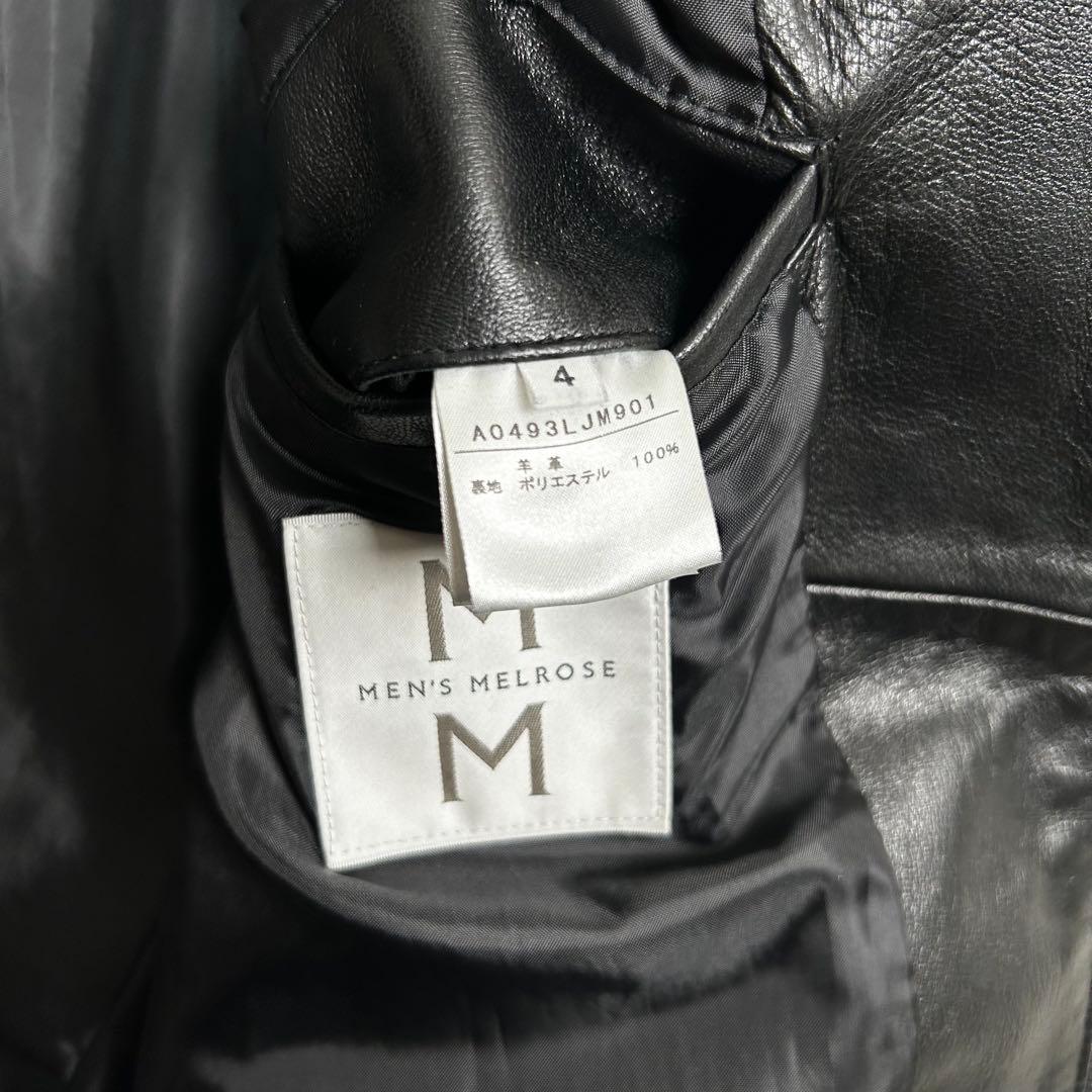 極美品◆メンズメルローズ レザー シングルライダースジャケット ラムレザー 4