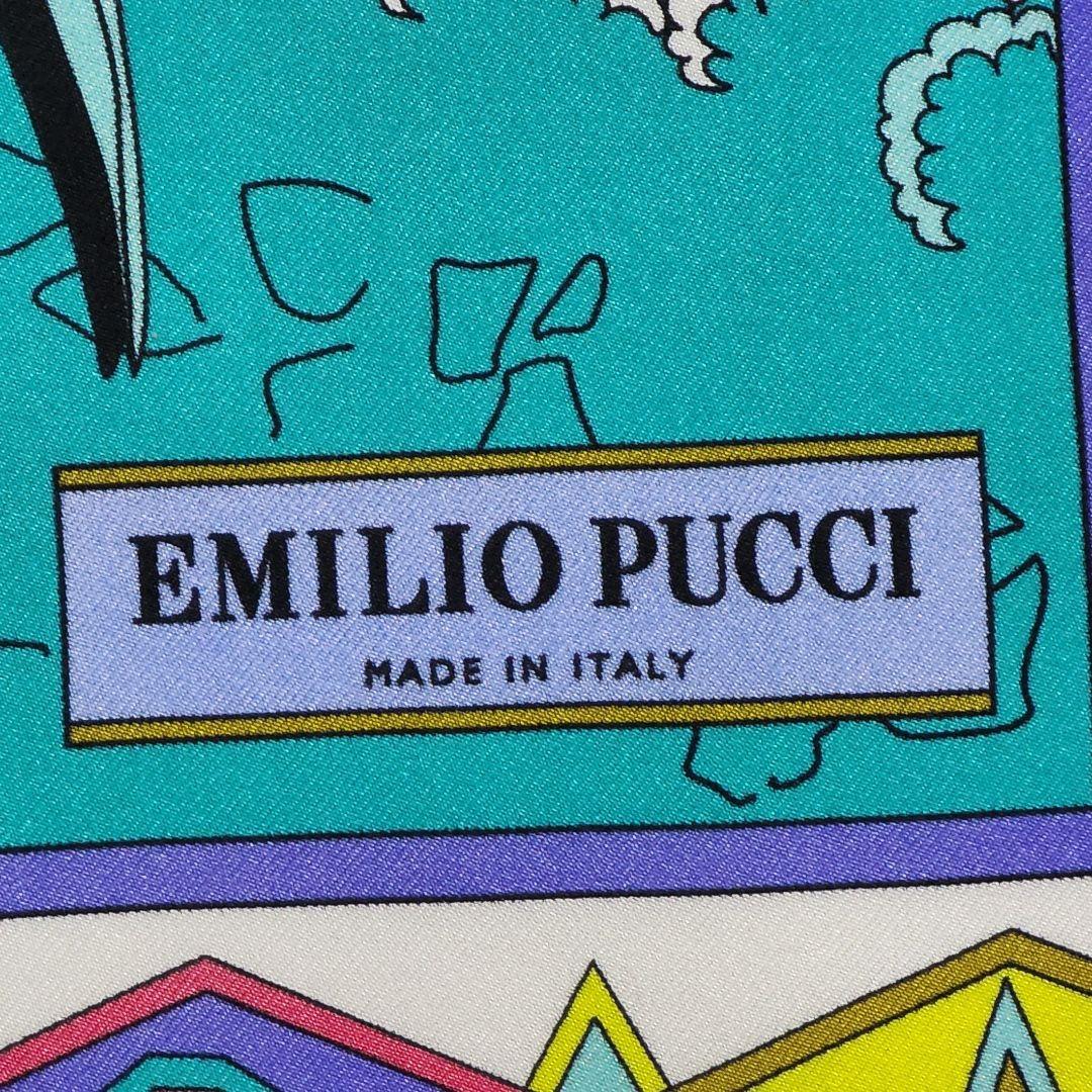 美品 ★エミリオプッチ★ スカーフ 大判 リゾート 女性 シルク スカイブルー.