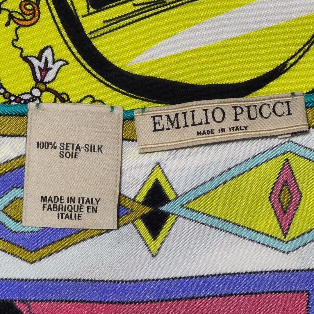 美品 ★エミリオプッチ★ スカーフ 大判 リゾート 女性 シルク スカイブルー.