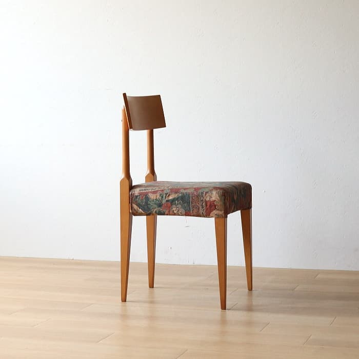 ヴィンテージ 飛騨産業 肘付イス 古家具 無垢材 ブナ材 カバーリング①