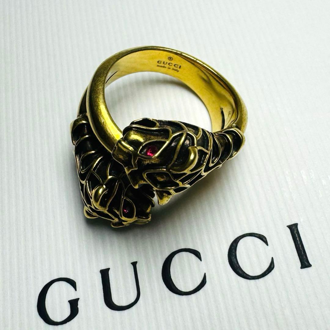 GUCCI グッチ タイガーヘッド リング ゴールド 19号 渋谷龍太着用