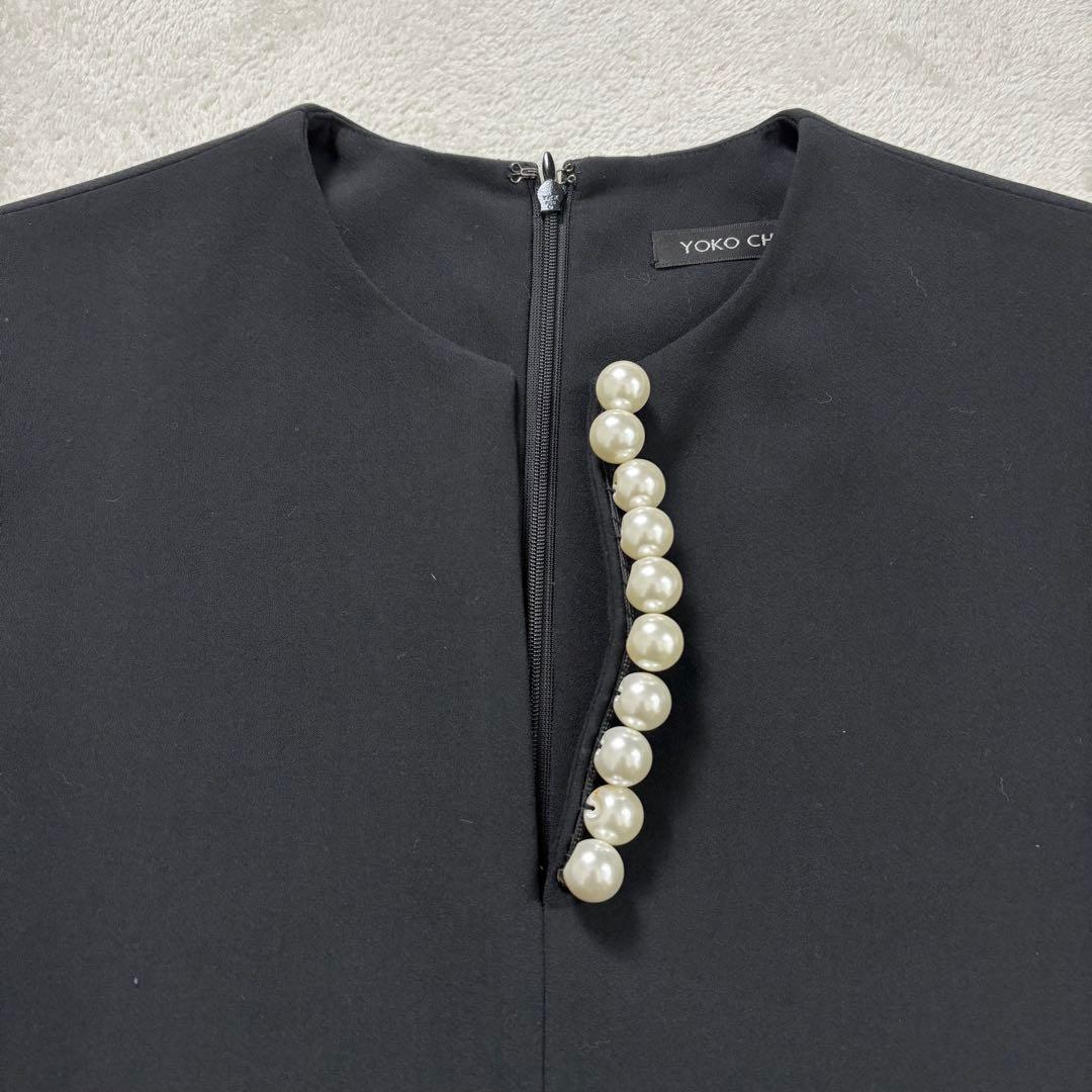 極美品✨️ヨーコチャン コクーンワンピース パール ストレッチ ノースリーブ