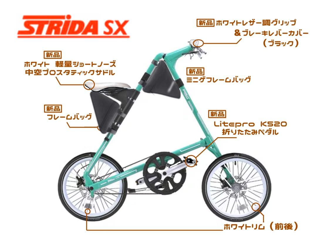 18インチ STRIDA SX カスタム　ミント　ストライダ