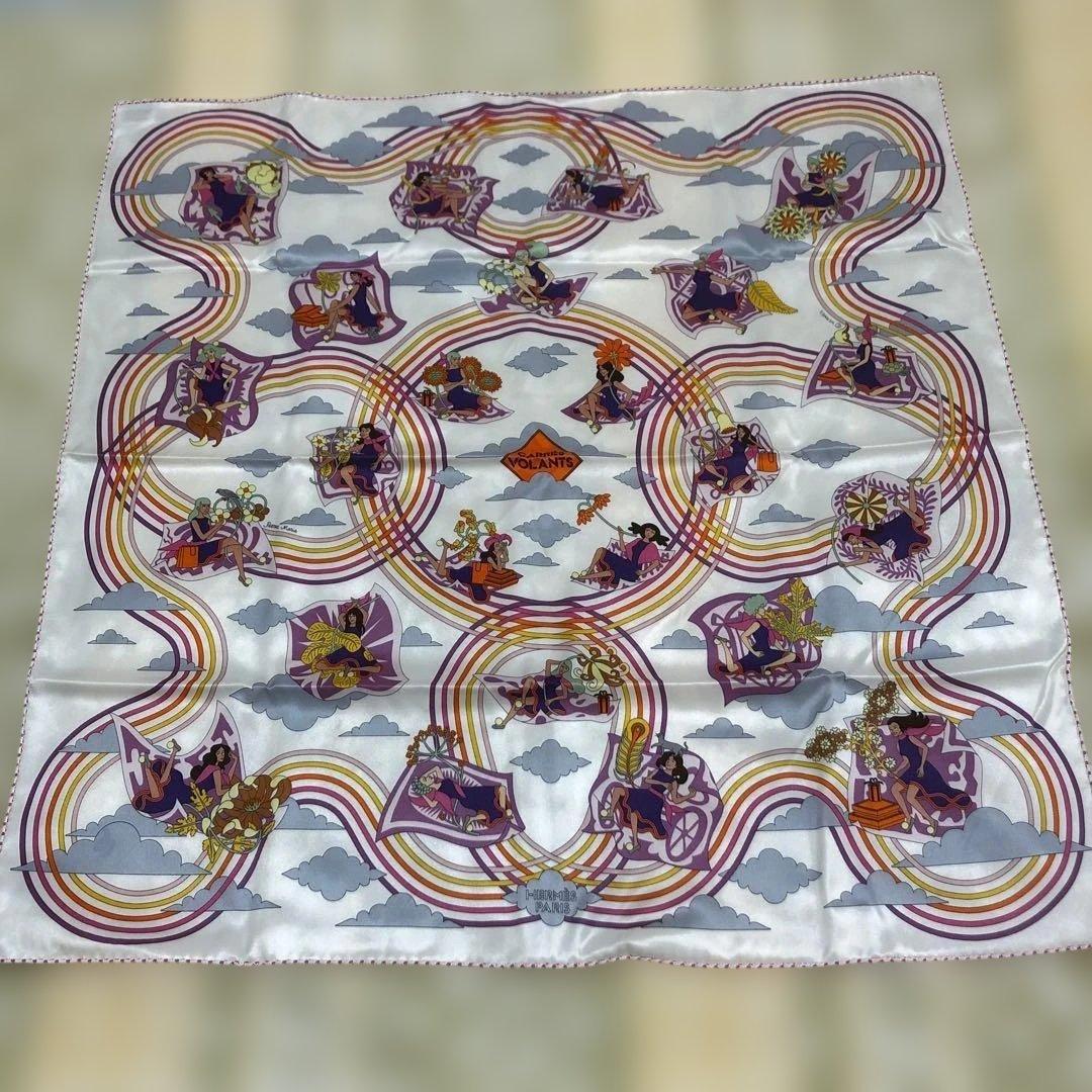 【popo】HERMES スカーフ カレ70 空飛ぶカレ