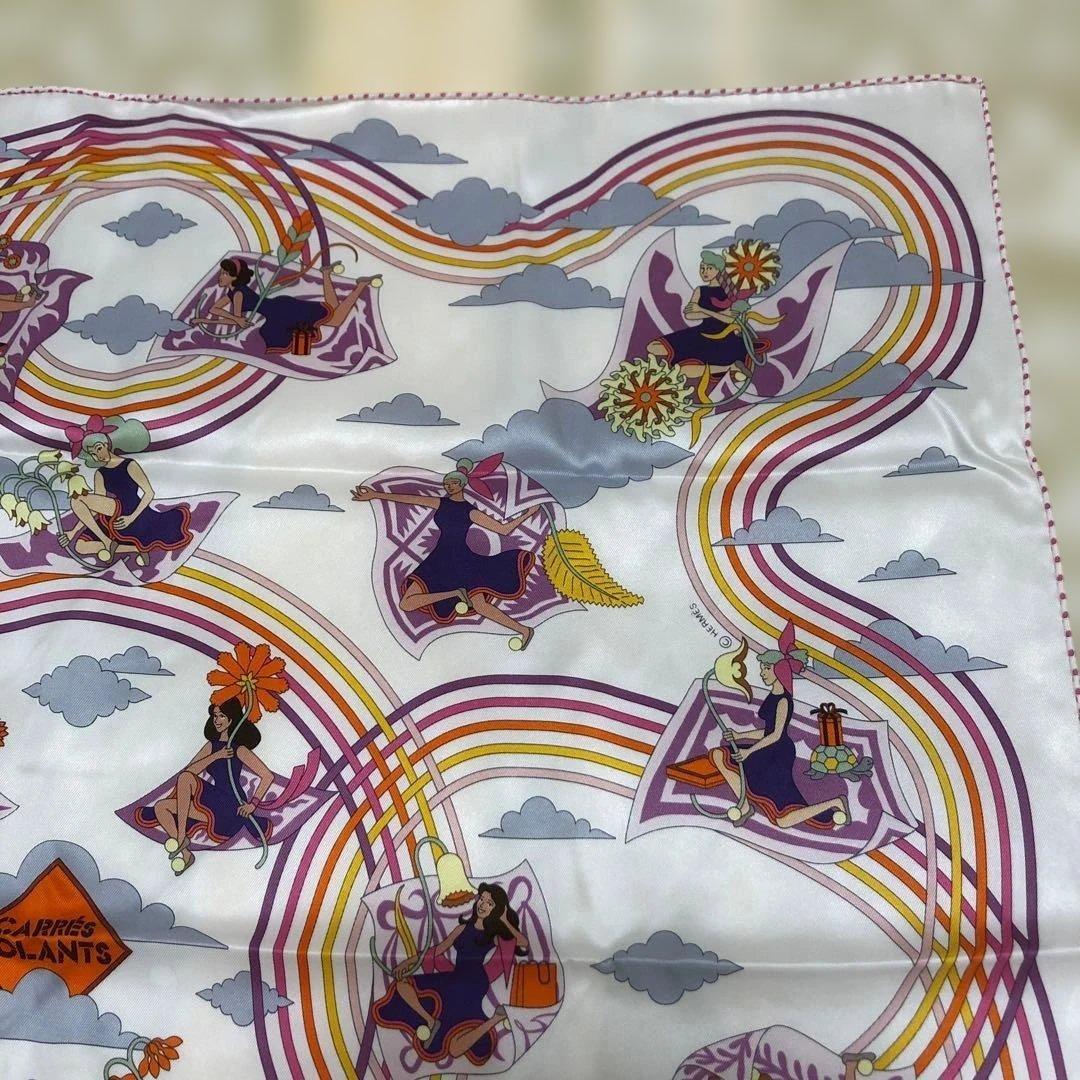 【popo】HERMES スカーフ カレ70 空飛ぶカレ