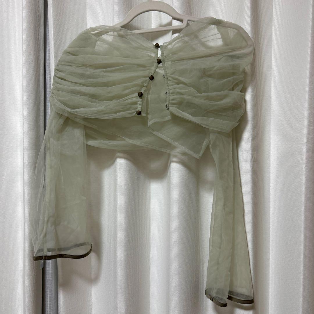 lejaチュールオフショルダー花柄Iラインワンピースドレス