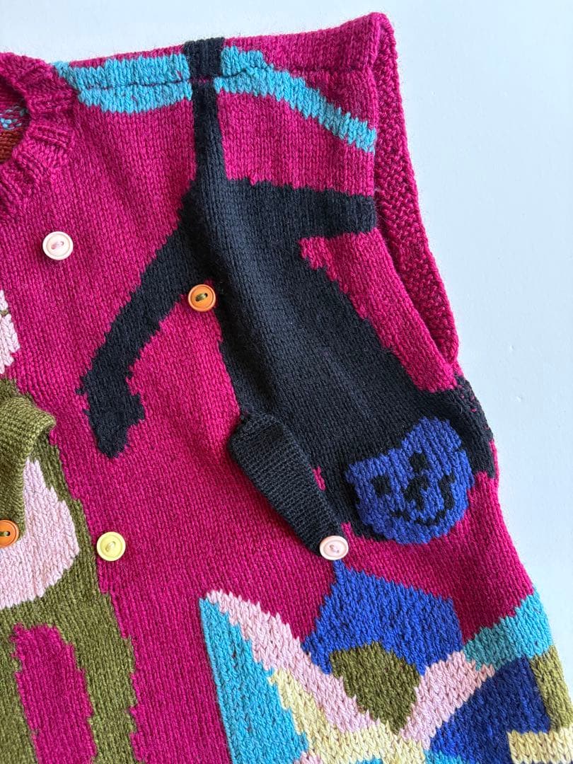 ヨーロッパ古着 BEREK ウール ハンドニット ベスト モンキー CE2622607022